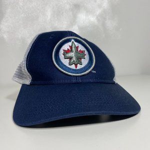 Rebook Mens Hat NHL Winnipeg Jets Baseball Cap Adjustable Velcro Strap Sz OS